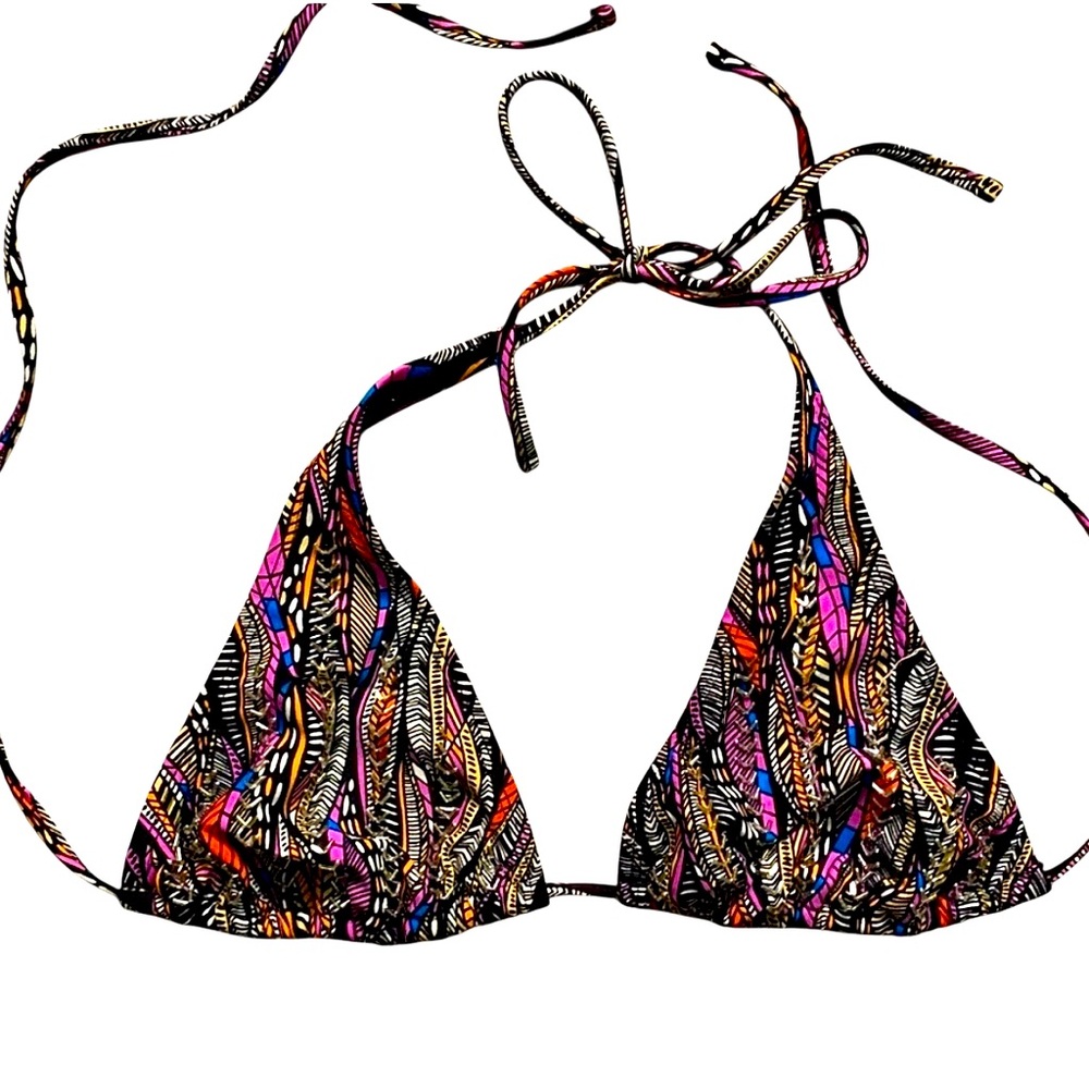 Beaded triangle bikini top